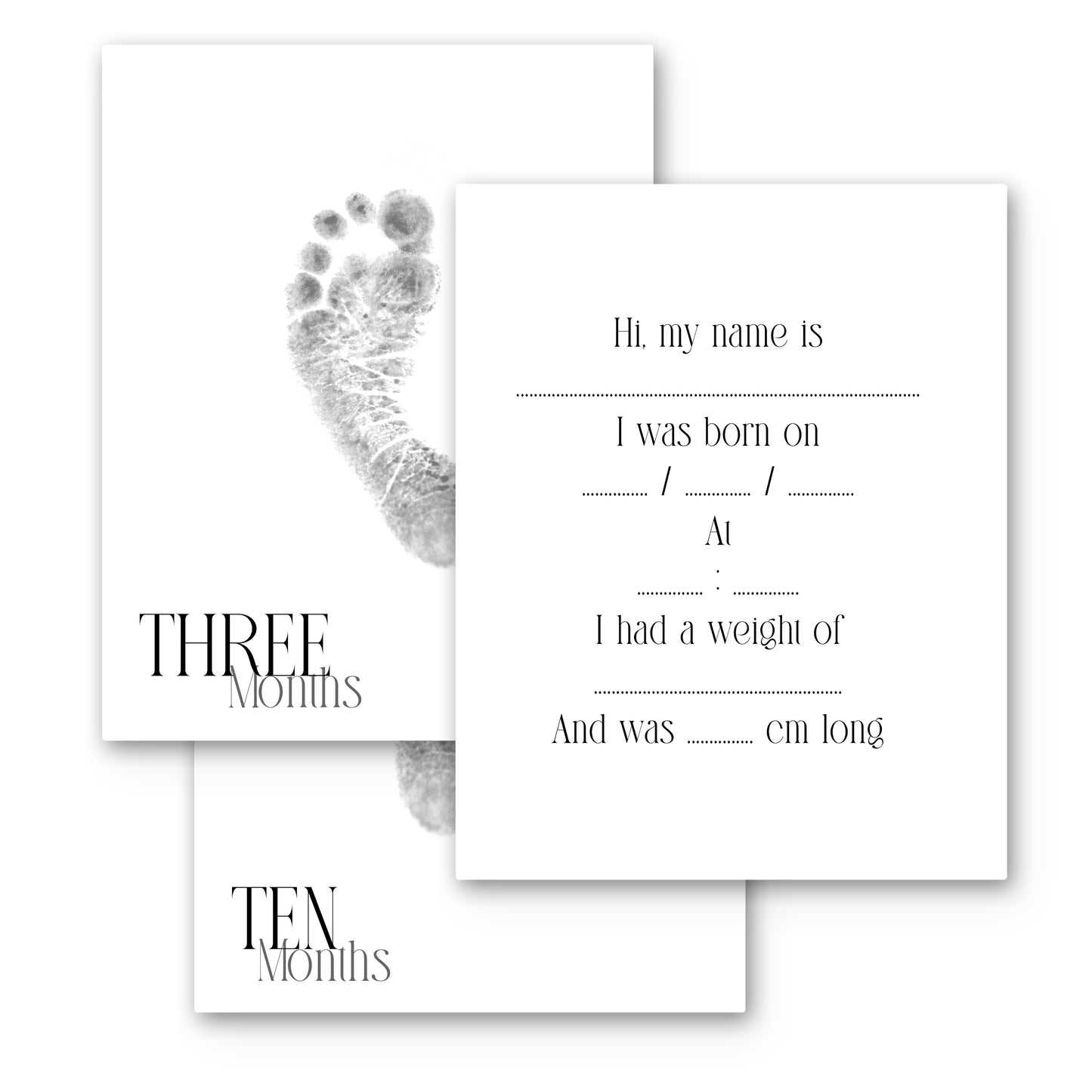 Inktloze mijlpaalkaarten set – hand- en voetafdrukken baby – EverYves