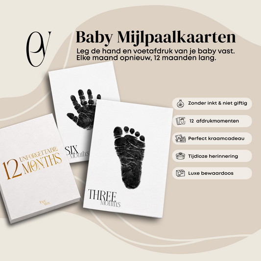 Everyves Inkless Baby Milestone Cards keepsake set
